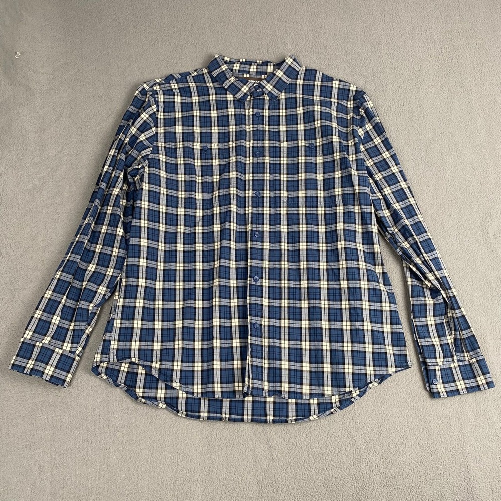 Mountain Khakis Shirt Mens X-Large Blue Check Spalding Long Sleeve Classic Fit‎